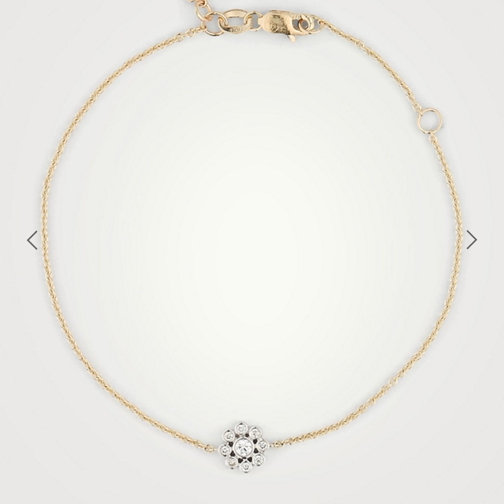 SYDNEY EVAN 14K Gold Daisy Bracelet With Diamonds